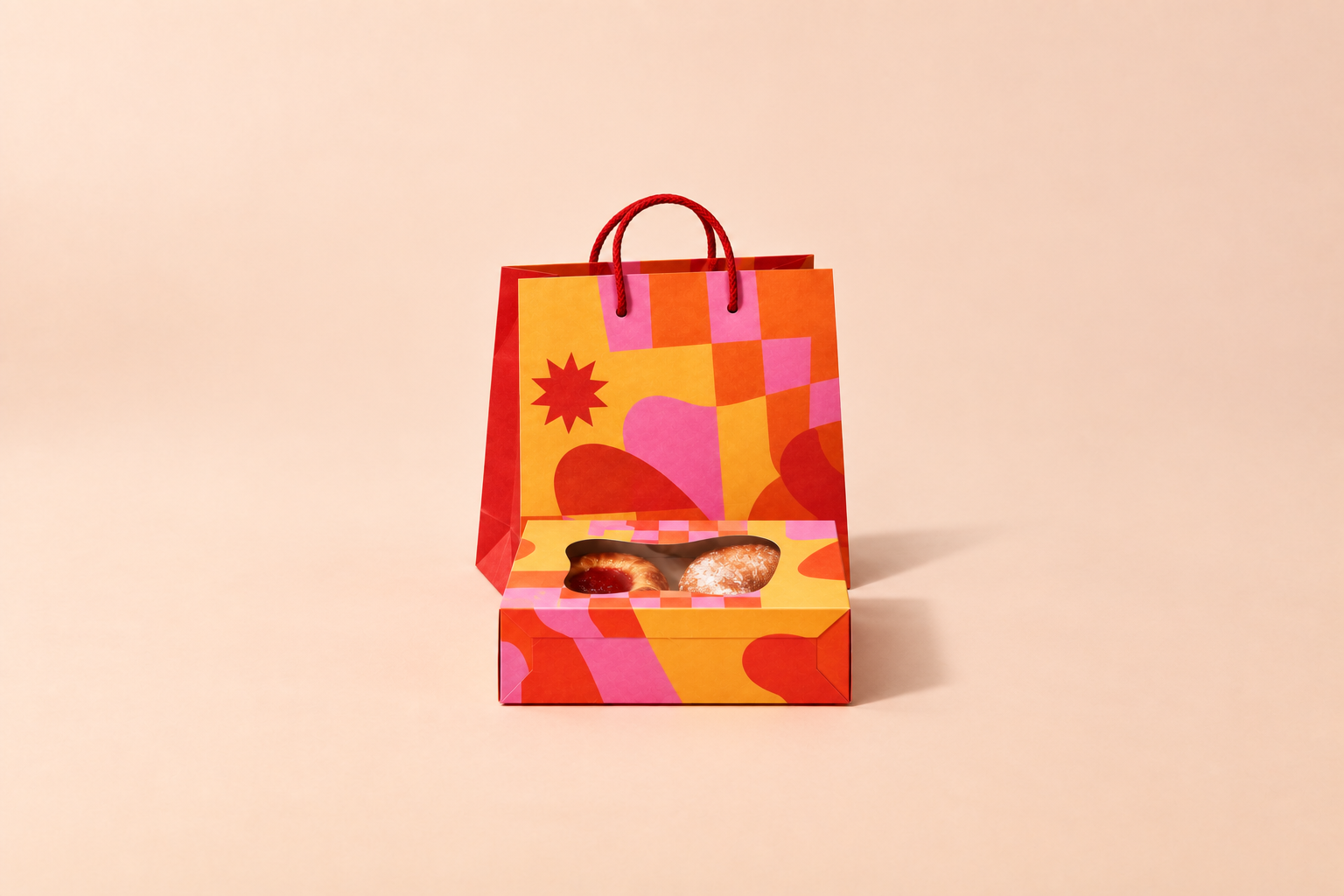 Reverse and side view of the Sweet Disorder geometric paper carrier